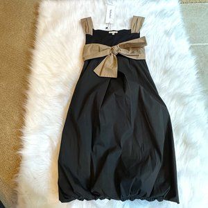 Paule Ka Dress Bubble Skirt Mini Colorblock Cocktail Tan Bow Evening Prom Size 6